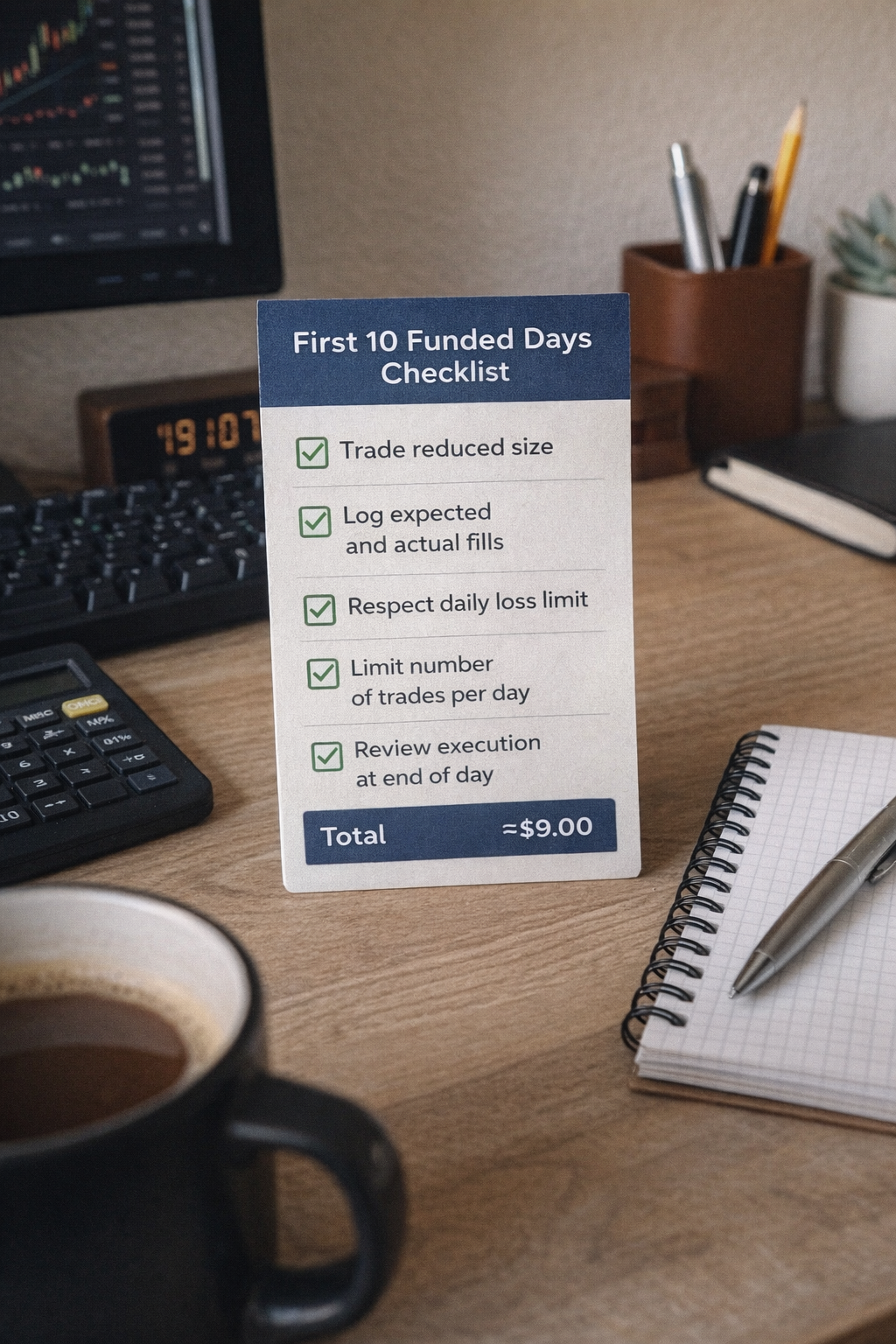 First 10 funded trading days checklist