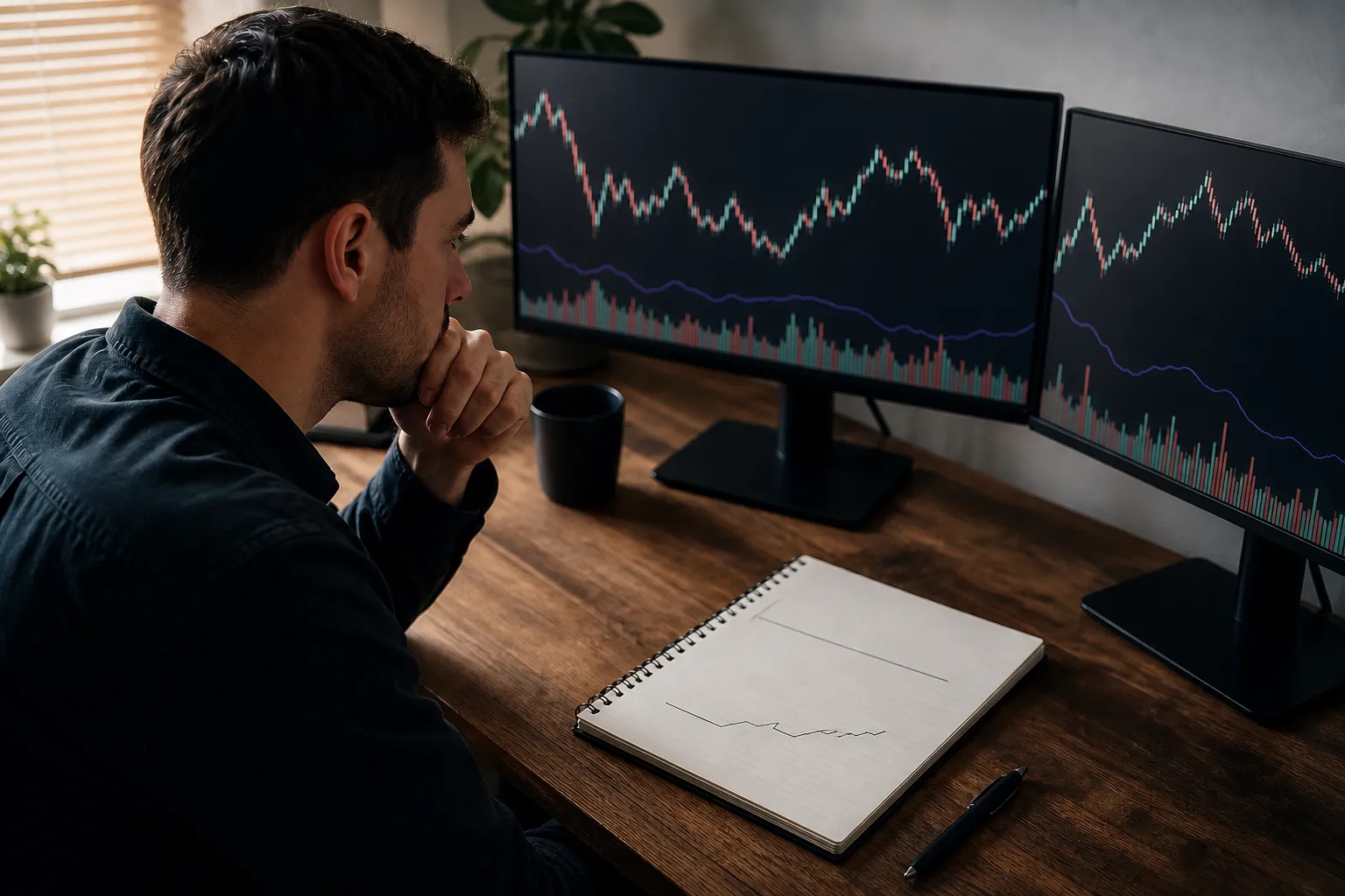 Trader reviewing fixed and trailing drawdown risk floors before trading