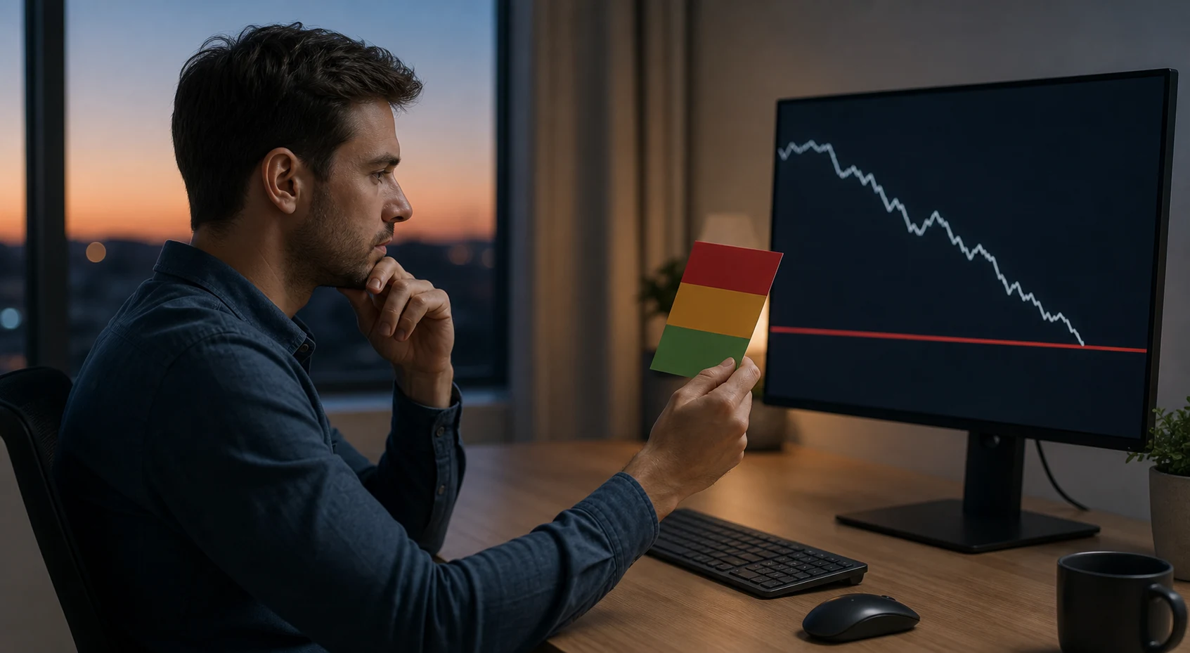 Trader reviewing drawdown risk before increasing position size