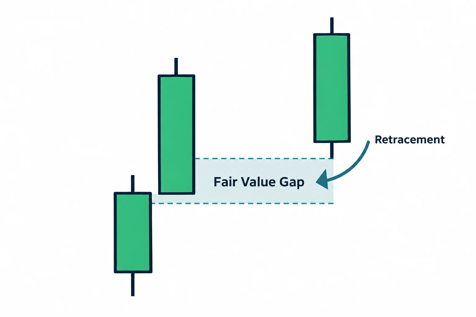 Fair value gap trade returns to 1.0R with still-missing closing confirmation and subjective exit
