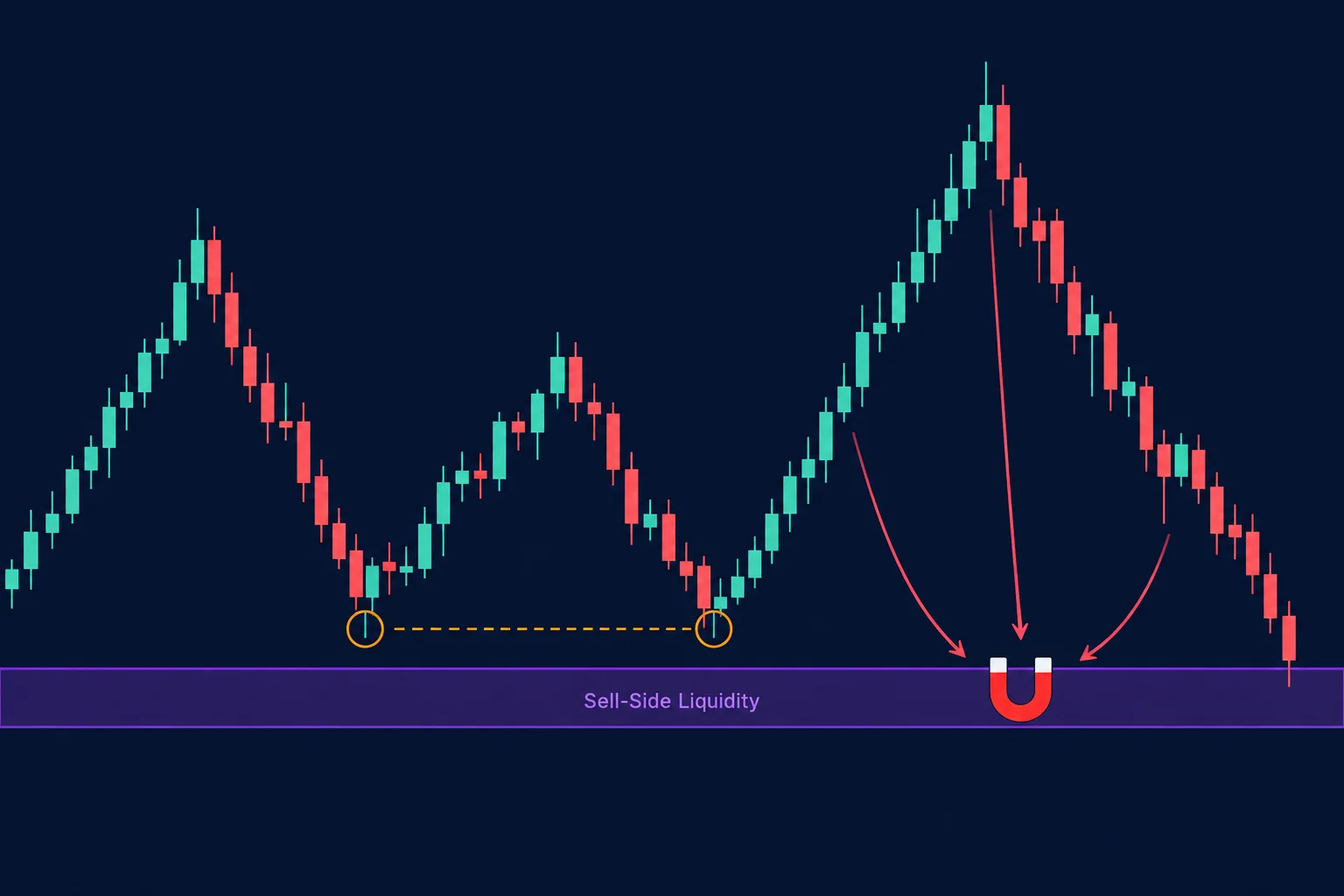 ICT Bitcoin analysis showing bearish breaker structure and liquidity concepts
