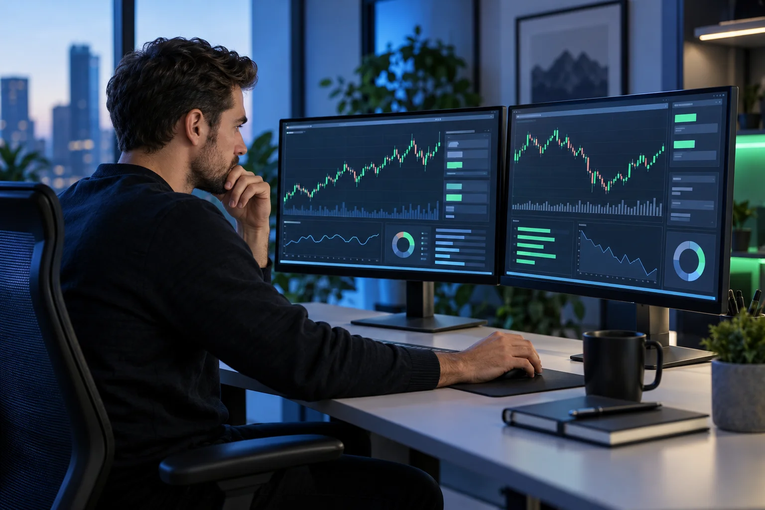 E8 Markets alternatives compared on two abstract trading screens