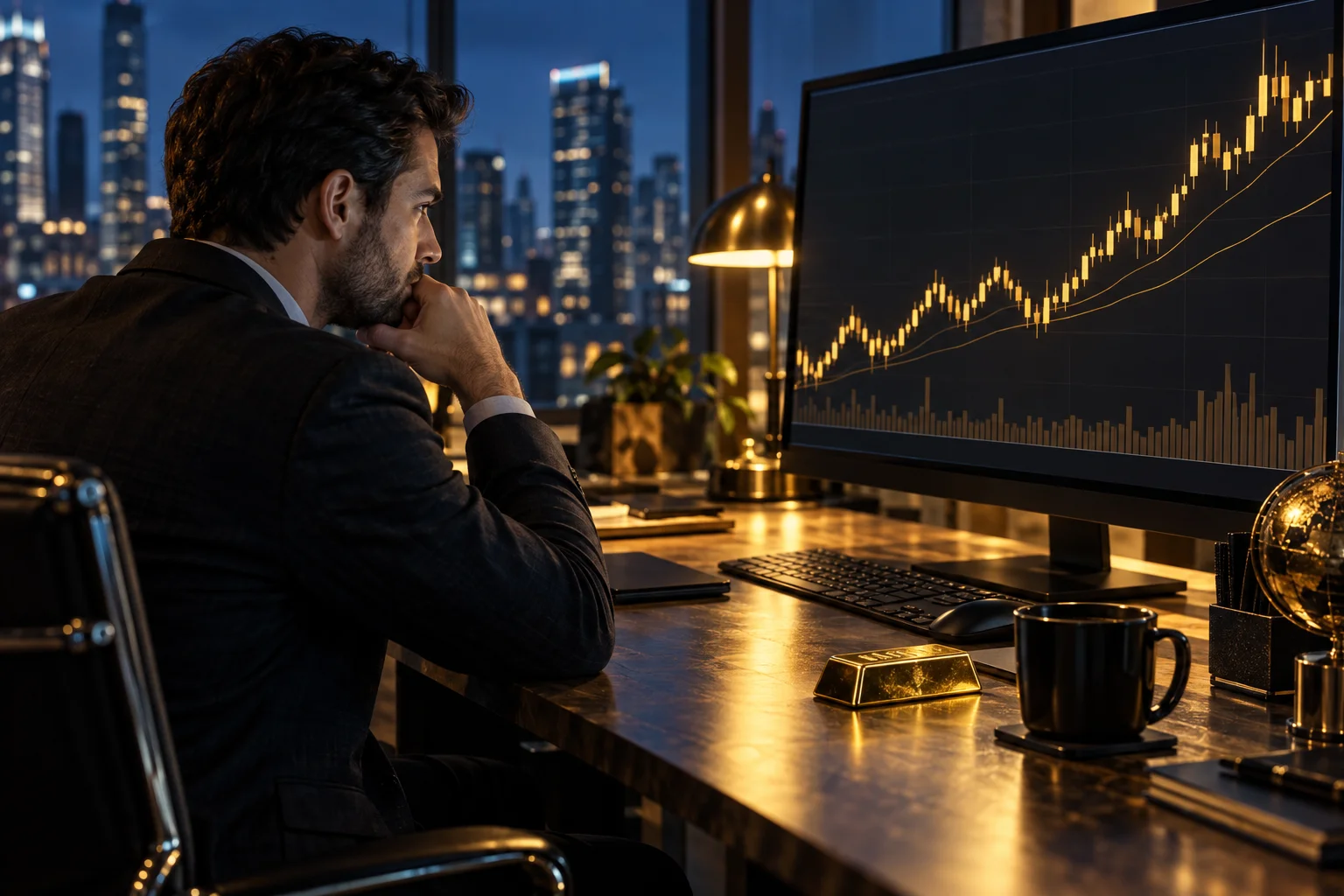 Best prop firms for gold trading with a trader watching a gold chart