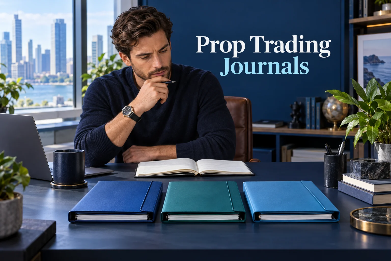 Best trading journals for prop firm traders with three separate history folders and a review notebook